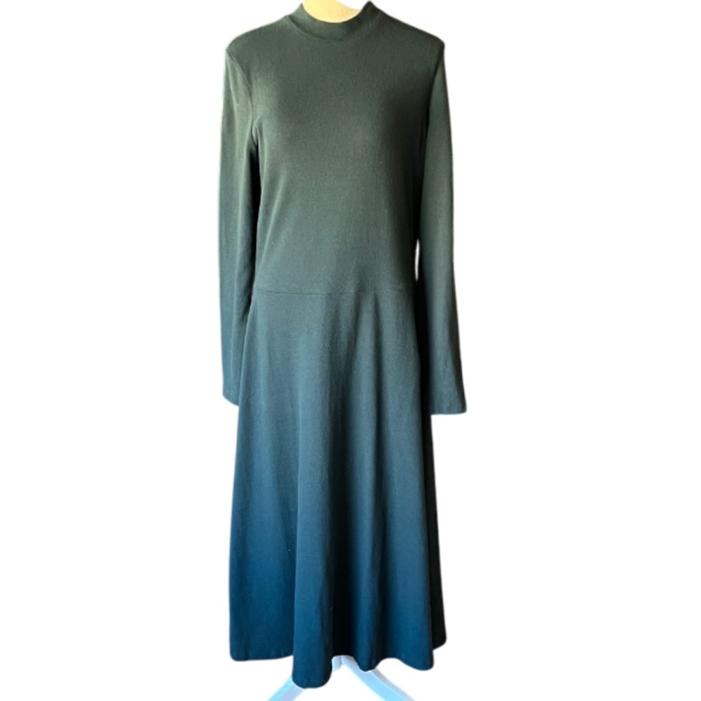VINCE Mock Neck Long Sleeve A-Line Dress Size Large - Picture 3 of 12